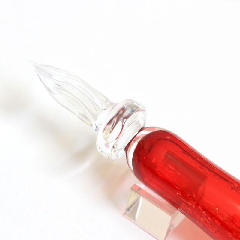 通販] まつぼっくり ガラスペン レッド ザクロ F(細字)/B(太字) | 石丸