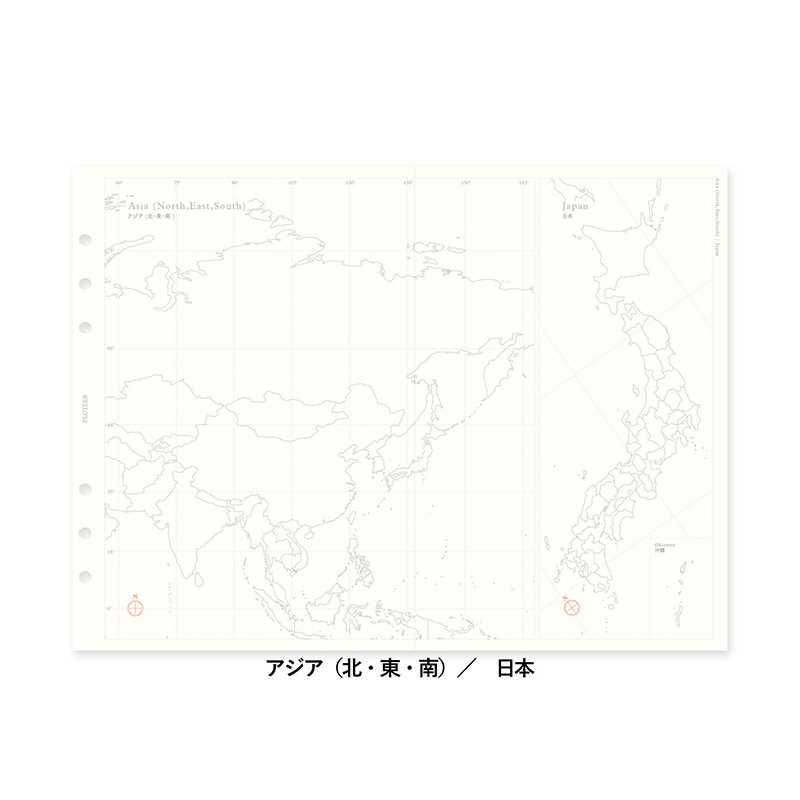 通販] PLOTTER ワールドマップ(世界白地図) A5サイズ | 石丸文行