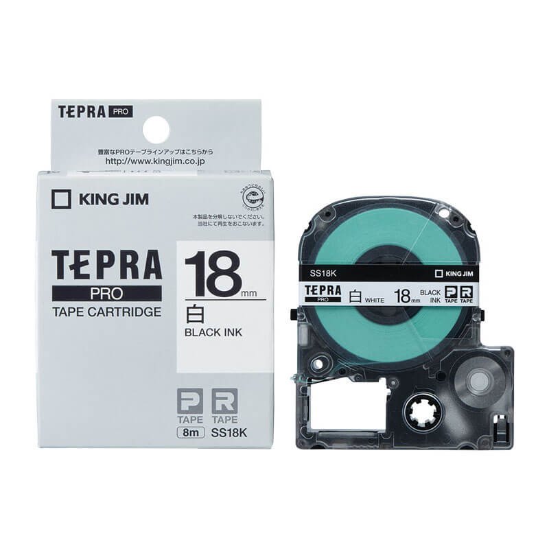 キングジム テプラPRO テープカートリッジ エコパック 白ラベル 18mm SS18K-5P×24個入り（SS18K 120個) SS18K- - 1
