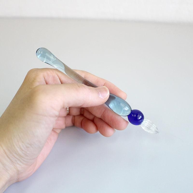 通販] ぐり工房 ガラスペン グラマラス・ショート Blue | 石丸文