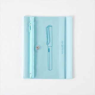 [数量限定]ダイゴー isshoni. ペンケース付ノートカバー PVC B6 LAMY ブルー