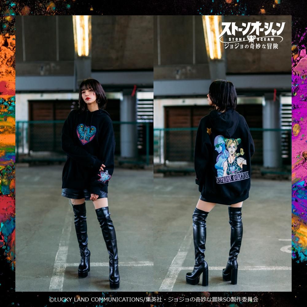ジョジョの奇妙な冒険 ストーンオーシャン 刺繍パーカー 空条徐倫
