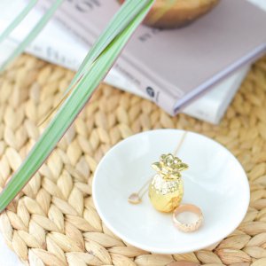 ジュエリートレイ(パイナップル)(無くなり次第終了) / アクセサリー ミニトレー ホワイト 小皿