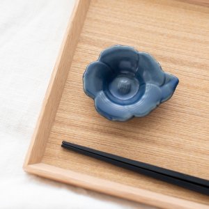 瀬戸焼花型豆皿(ネイビー)