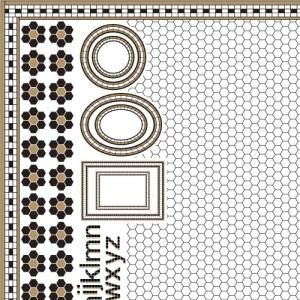 HONEYCOMB TILE(ハニカムタイル・ブラック＆メタリックゴールド)