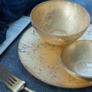 ターキーガラスシリーズ(ゴールド)/食器 皿 おしゃれ 華やか