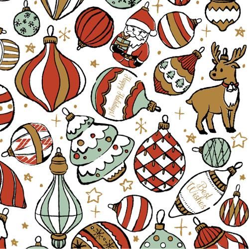 Christmas Ornament クリスマスオーナメント 転写紙 かわいい サンタクロース ツリー トナカイ ポーセリンアート用デザイン転写紙 Victoria Design 通販ヴィクトリアデザイン