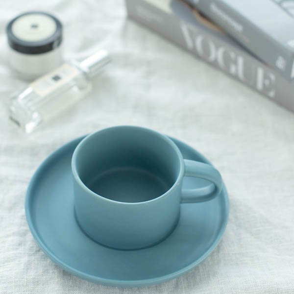スモーキーカラーカップ&ソーサー(ブルー) | 食器 おしゃれ コーヒー