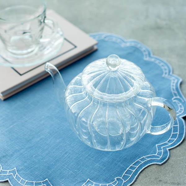 ガラスティーポット(パンプキン)/おしゃれ かわいい 茶器 食器