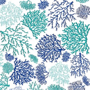 SEA CORAL(シーコーラル・エメラルド&ブルー)/転写紙 サンゴ 珊瑚 海