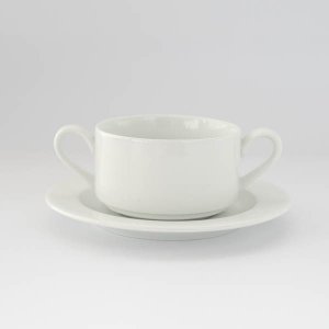 アクセスカップ＆ソーサー(スープ)/白磁 白い食器 スープカップ 