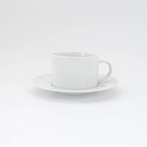 プラットカップ＆ソーサーll/白い食器 コーヒーカップ ティーカップ 白磁