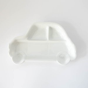 キッズプレート(くるま)/白磁 ランチ 乗り物 白いお食器 お子様 車