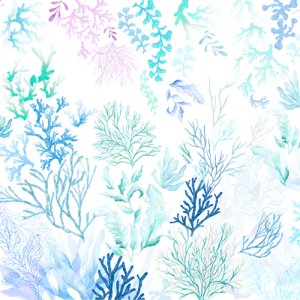 CORAL(コーラル・ブルー)/転写紙 サンゴ 珊瑚 海 パステル