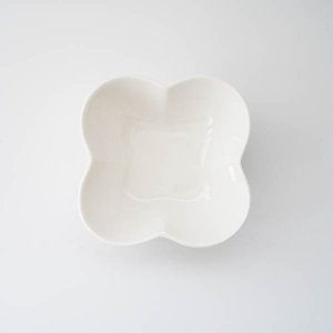 クローバー小鉢/白磁 ポーセリンアート 真っ白い食器
