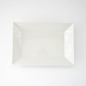 レクタングル深皿(S)/ プレート お皿 白磁 真っ白い食器 ポーセリンアート