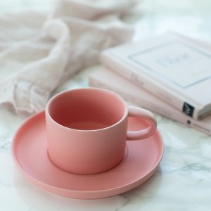 スモーキーカラーカップ&ソーサー(ピンク)/食器 おしゃれ コーヒーカップ