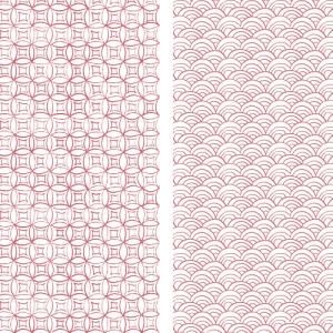 JAPONISM PATTERN SHIPPOU & SEIGAIHA(ジャポニズムパターン七宝&青海波)/転写紙 和柄 花柄 和風 お正月 お祝い 端午の節句 こどもの日