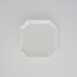 隅切小皿/白磁 プレート 四角 白磁 白い食器 スクエア