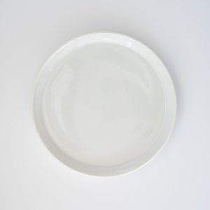 19.5cmサークルトレイ/ 白磁 ポーセリンアート 真っ白い食器