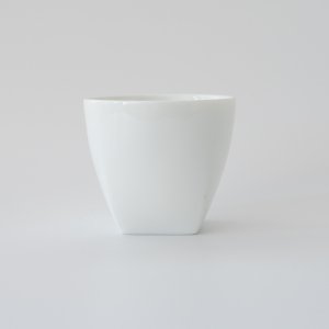 角ハママルチカップ/白磁 白い食器 ポーセリンアート カップ