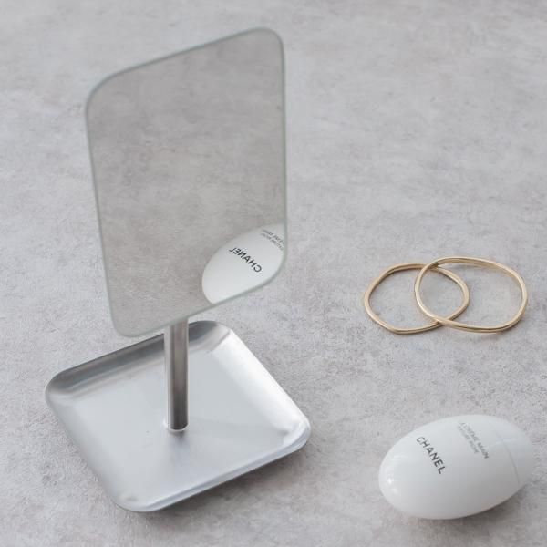 ミラートレイ 楕円形 メタル製ミラー 花模様 ミラートレイ 楕円形 メタル製ミラー 花模様 トレー トレイ