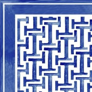 WATER GEOMETRY(ウォータージオメトリー・ブルー)/転写紙 幾何学模様 おしゃれ
