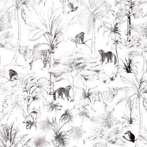JOUY JUNGLE(ジュイジャングル・メタリックシルバー)/転写紙 ポーセリンアート 動物 アニマル