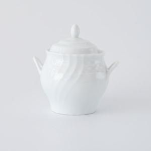 ジェノバシュガーポット/白磁 保存容器 白い食器 砂糖入れ
