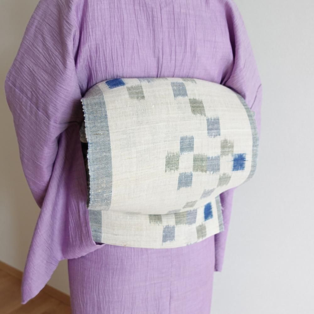 5648▲からむし　苧麻　名古屋帯　松葉仕立て　幅32cm 384cm 5648△からむし 苧麻 名古屋帯 松葉仕立て 幅32cm 384cm - メルカリ