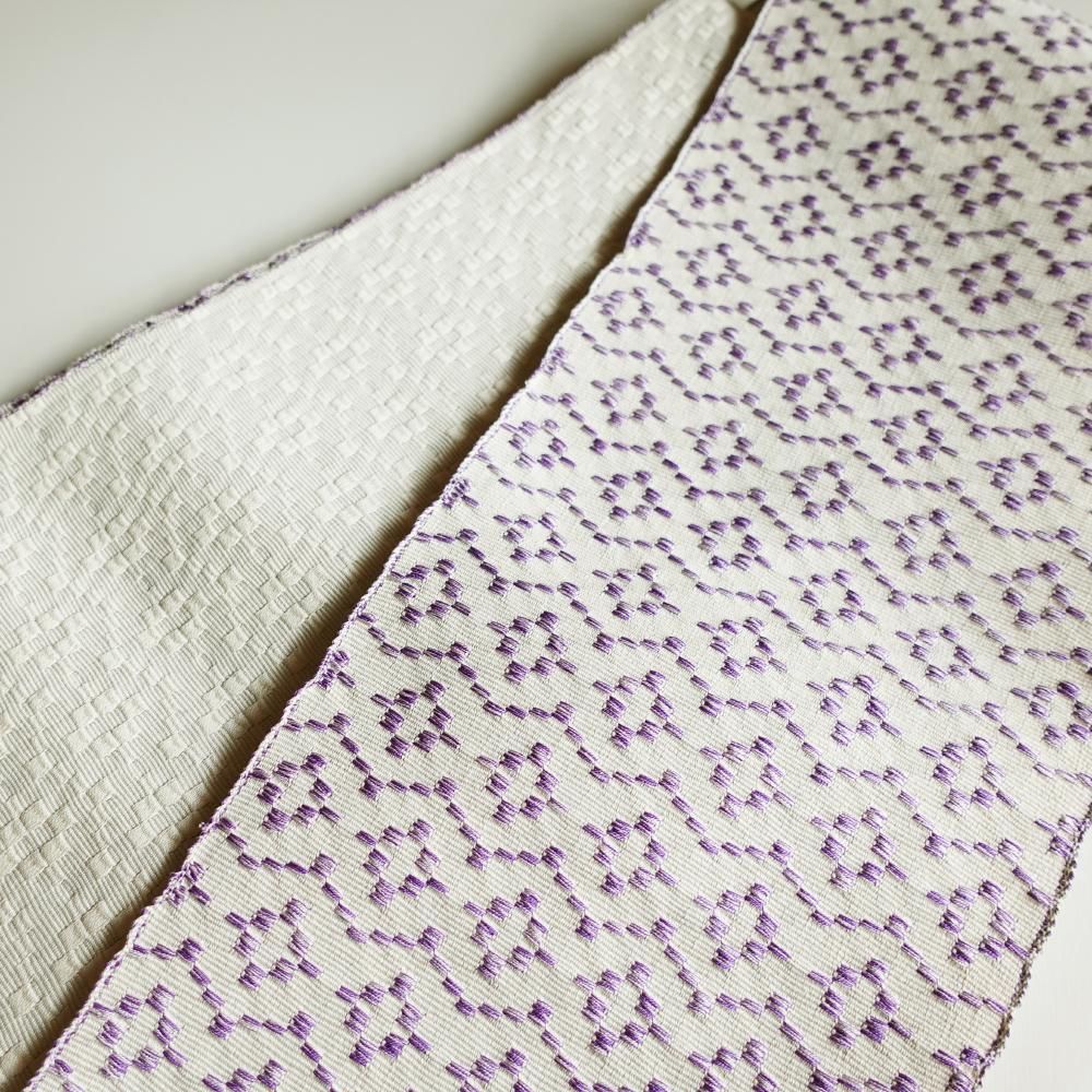 雪華 ラベンダー 半巾帯 木ノ花