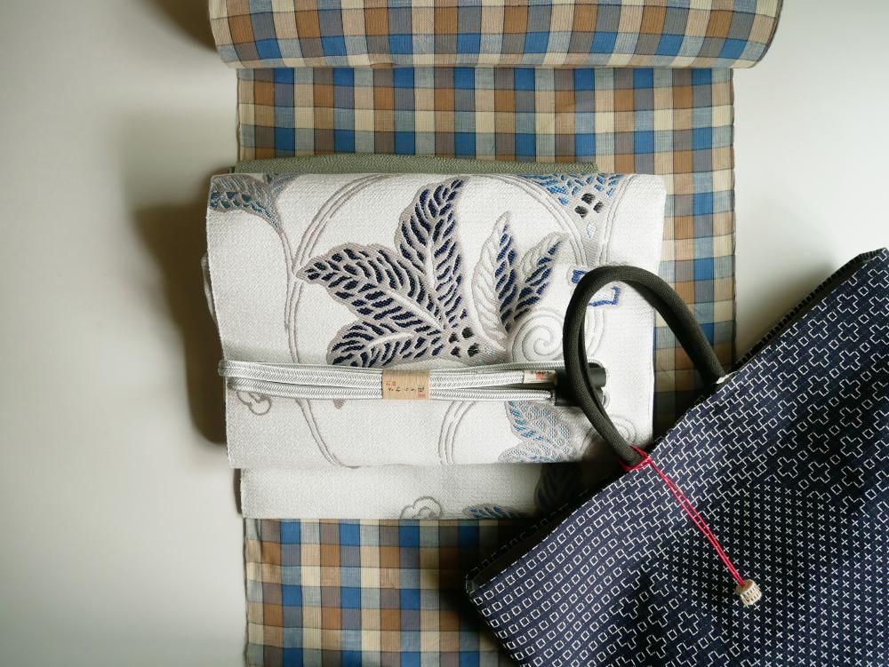 西陣織 阿波藍天然染 八寸名古屋帯4