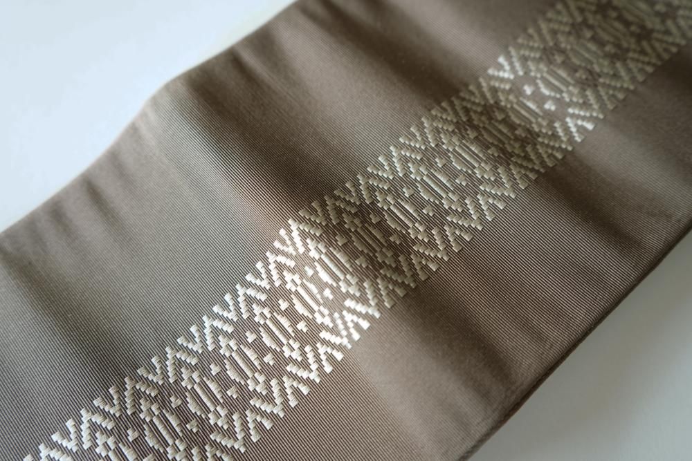 フレンチレース ブラウン 半幅帯 博多織