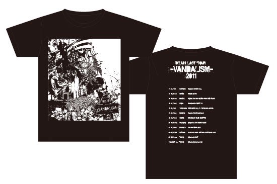DELUHI LAST TOUR  -VANDALISM-　2011　復刻Tシャツ　ブラック