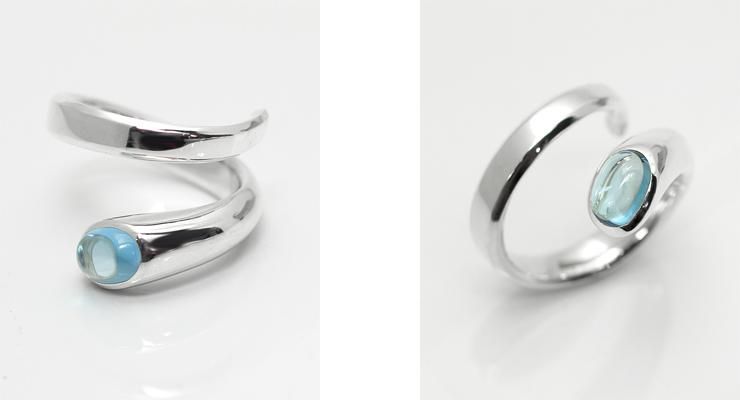 Lifestyle Design Lab sechzehlnteブルートパーズシルバーリング