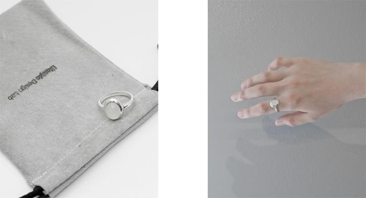 Lifestyle Design Lab viertelムーンストーンシルバーリング