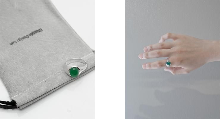 Lifestyle Design Lab halbeグリーンオニキスシルバーリング