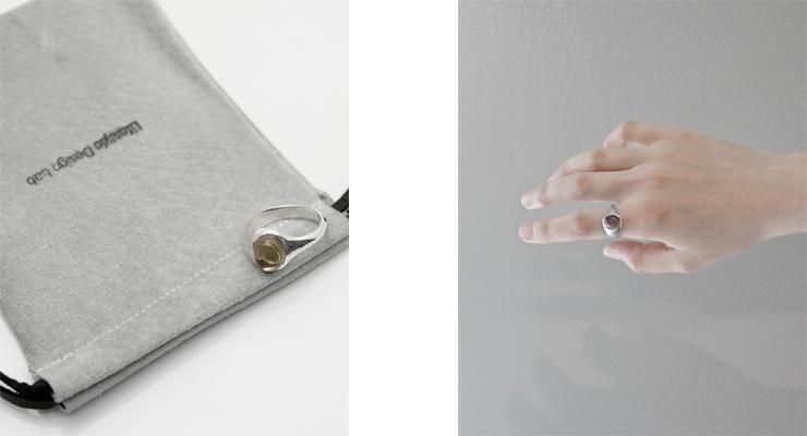 Lifestyle Design Lab halbeスモーキークォーツシルバーリング
