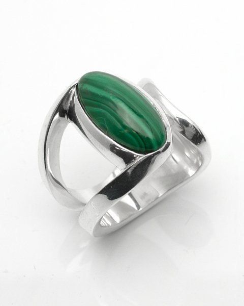 Dec. 2021 peacock Eyes <br>malachite silver ring<br>