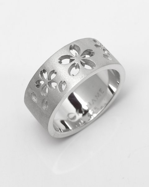 桜花 silver ring<br>platinum coating<br>