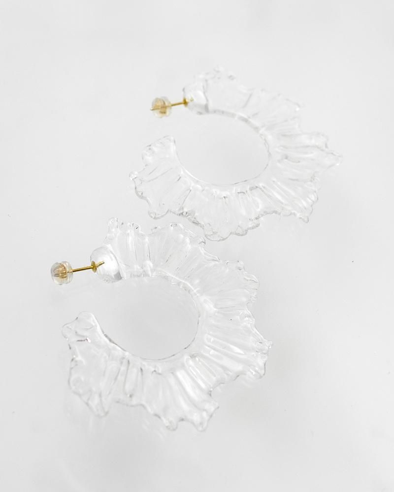 shisui/シスイ ガラス&K18YGピアス frill pierce clear |シルバー