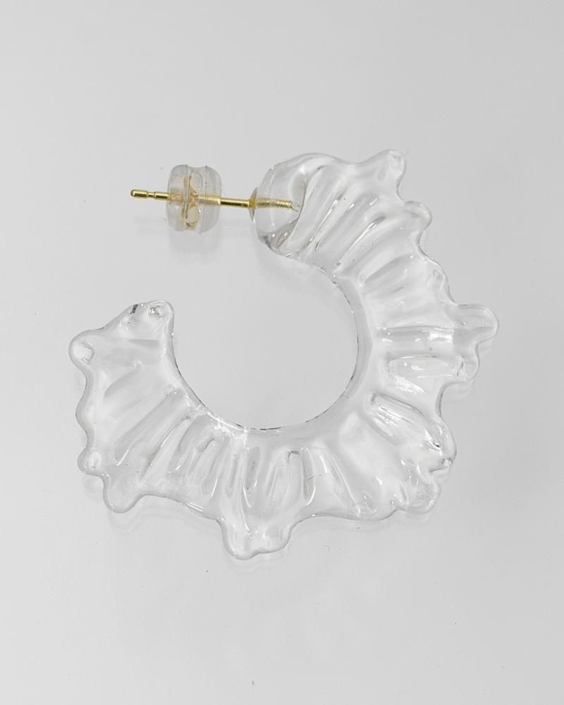 shisui/シスイ ガラス&K18YGピアス frill mini pierce clear
