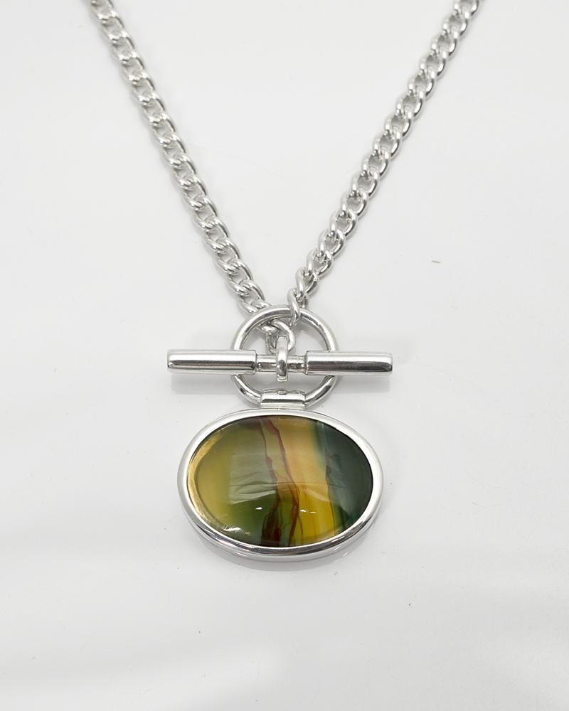 Lifestyle Design Lab ピクチャーアゲートシルバーネックレス