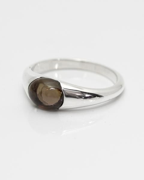 QUINTET achtel <br>Smoky quartz silver ring<br>