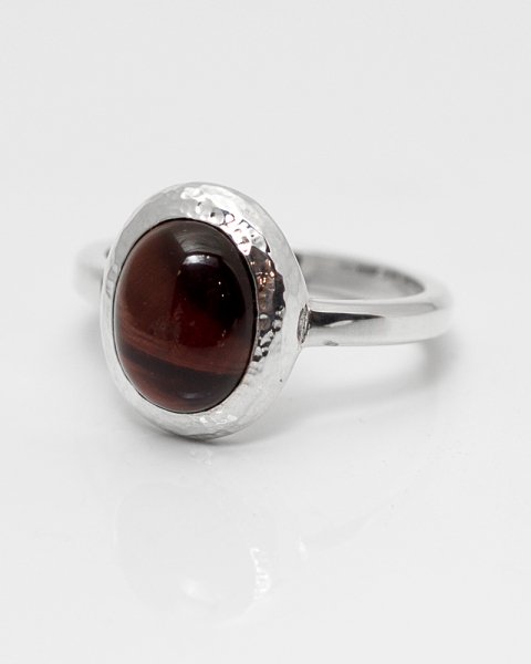 QUINTET viertel <br>Red tiger eye silver ring<br>