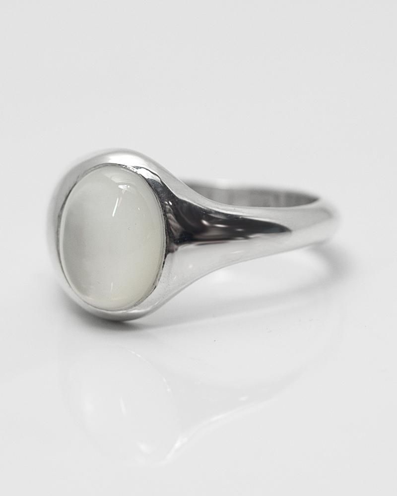 Lifestyle Design Lab halbeホワイトシェルシルバーリング