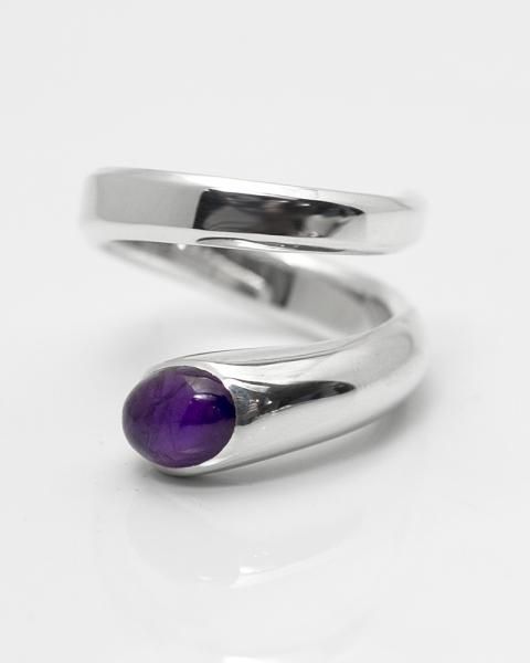 QUINTET sechzehntel <br>Amethyst silver ring<br>