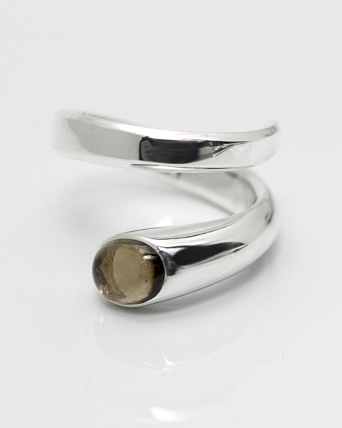 QUINTET sechzehntel <br>Smoky quartz silver ring<br>