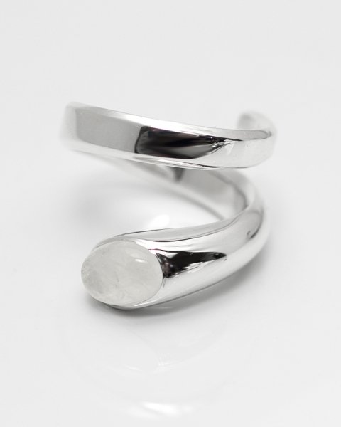 QUINTET sechzehntel <br>White labradorite silver ring<br>