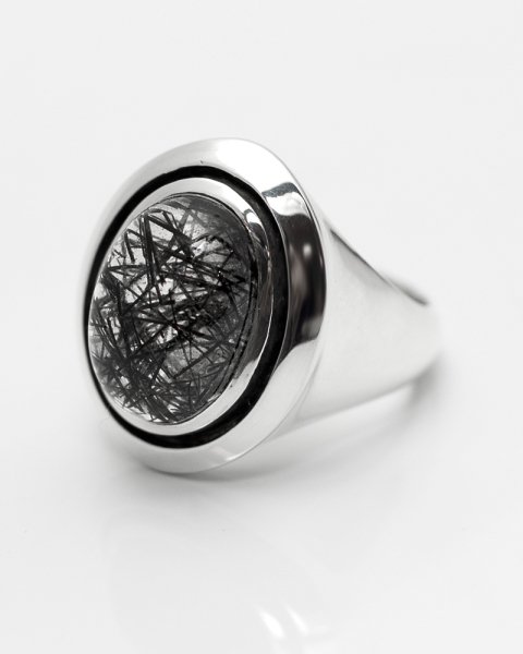 QUINTET ganze<br>Tourmaline quartz silver ring<br>
